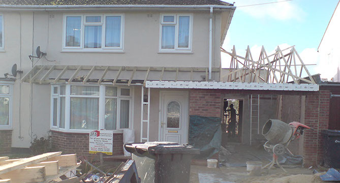 CONSTRUCTION OF TIMBER ROOF FOR EXTENSION BY JFS DEVELOPMENTS